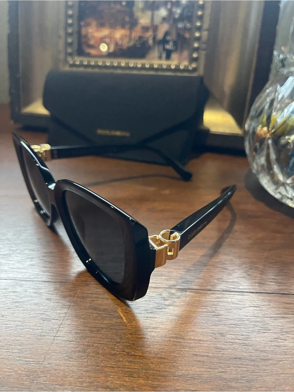 Dolce & Gabbana Black and Gold Designer Sunglasses